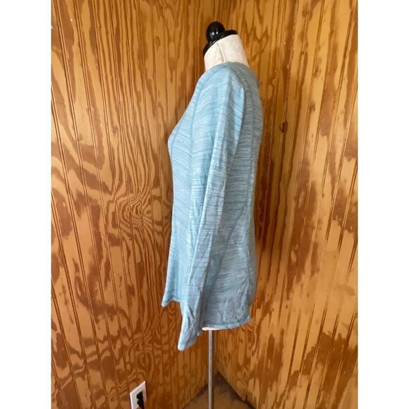 Soft Surroundings Eleve Tunic Top Pullover Long Sleeve Heathered Green Sz XS - Picture 3 of 11